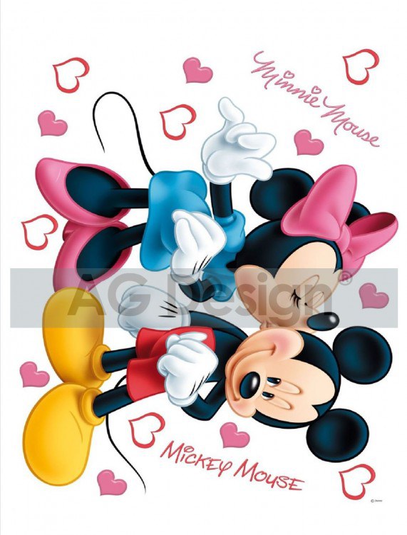 Dječje naljepnice Mickey i Minnie love DK-882, 85x65 cm - Naljepnice za djecu