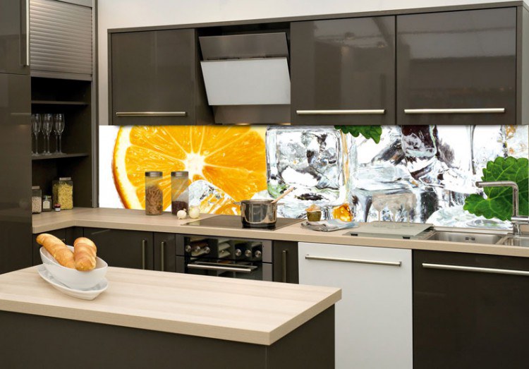 Samoljepljiva foto tapeta za kuhinje Limun i led KI-260-023, 260x60 cm