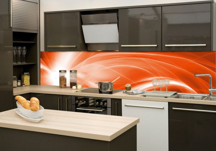 Samoljepljiva foto tapeta za kuhinje Narančasta apstrakcija KI-260-037, 260x60 cm - Za kuhinje