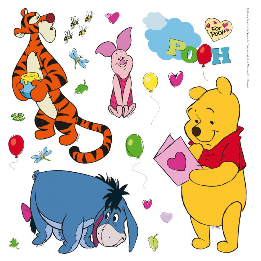 Dječje naljepnice Winnie Pooh i prijatelji DKS-1087, 30x30 cm - Naljepnice za djecu