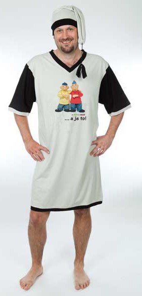 Noćna košulja sa kapom Pat i Mat, veličina XL - Noćna košulja Pat i Mat