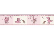 Dječja bordura tapeta ružičasti zmaj 1091-25 Popusti