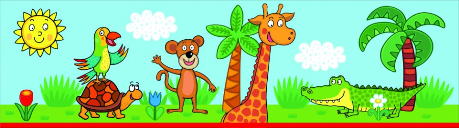 Samoljepljiva bordura Žirafa WBD8102 - Naljepnice za djecu