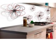 Samoljepljiva foto tapeta za kuhinje - Crveno-crni cvjetovi KI-180-098 | 180x60 cm Samoljepljive - Za kuhinje