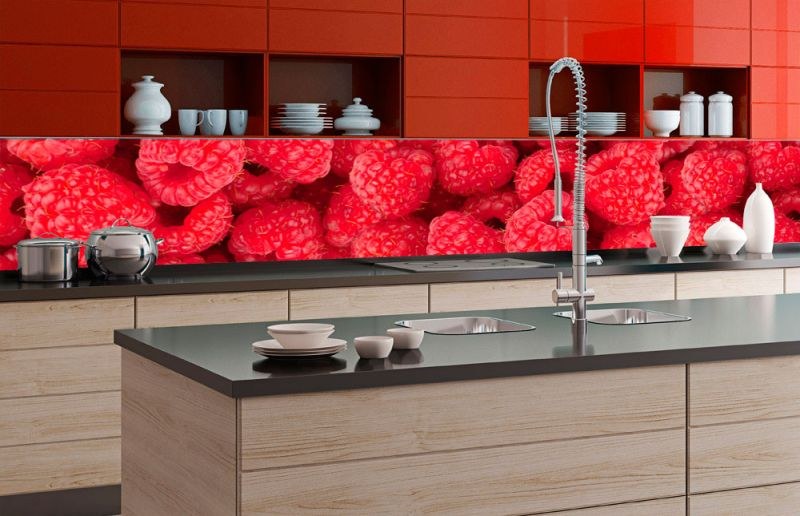 Samoljepljiva foto tapeta za kuhinje Raspberry KI-350-004 | 350x60 cm - Za kuhinje