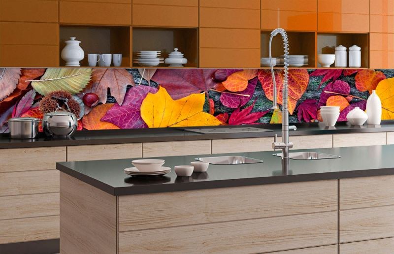 Samoljepljive - Za kuhinje - Samoljepljiva foto tapeta za kuhinje Avtumn Leaves KI-350-047 | 350x60 cm Samoljepljiva foto tapeta za kuhinje Avtumn Leaves KI-350-047 | 350x60 cm - Za kuhinje