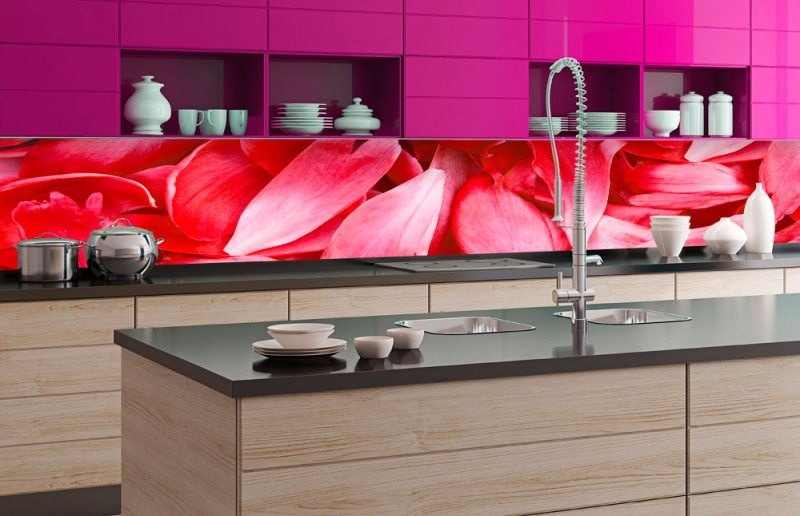 Samoljepljive - Za kuhinje - Samoljepljiva foto tapeta za kuhinje Red Petals KI-350-056 | 350x60 cm Samoljepljiva foto tapeta za kuhinje Red Petals KI-350-056 | 350x60 cm - Za kuhinje