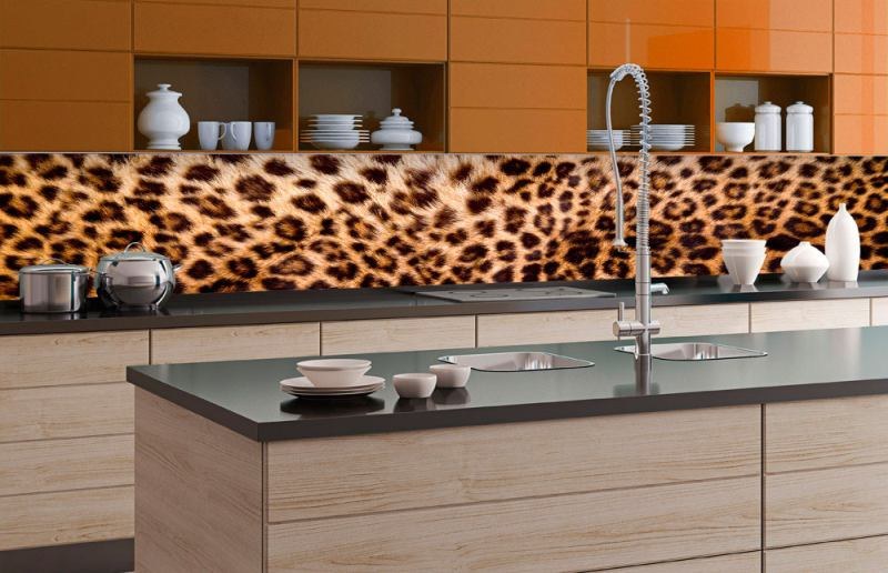 Samoljepljive - Za kuhinje - Samoljepljiva foto tapeta za kuhinje Leopard Skin KI-350-069 | 350x60 cm Samoljepljiva foto tapeta za kuhinje Leopard Skin KI-350-069 | 350x60 cm - Za kuhinje