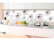 Samoljepljiva foto tapeta za kuhinje - Crveno-crni cvjetovi KI-350-098 | 350x60 cm Samoljepljive - Za kuhinje