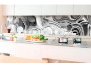 Samoljepljiva foto tapeta za kuhinje - Tekući krom srebrni KI-350-101 | 350x60 cm Samoljepljive - Za kuhinje