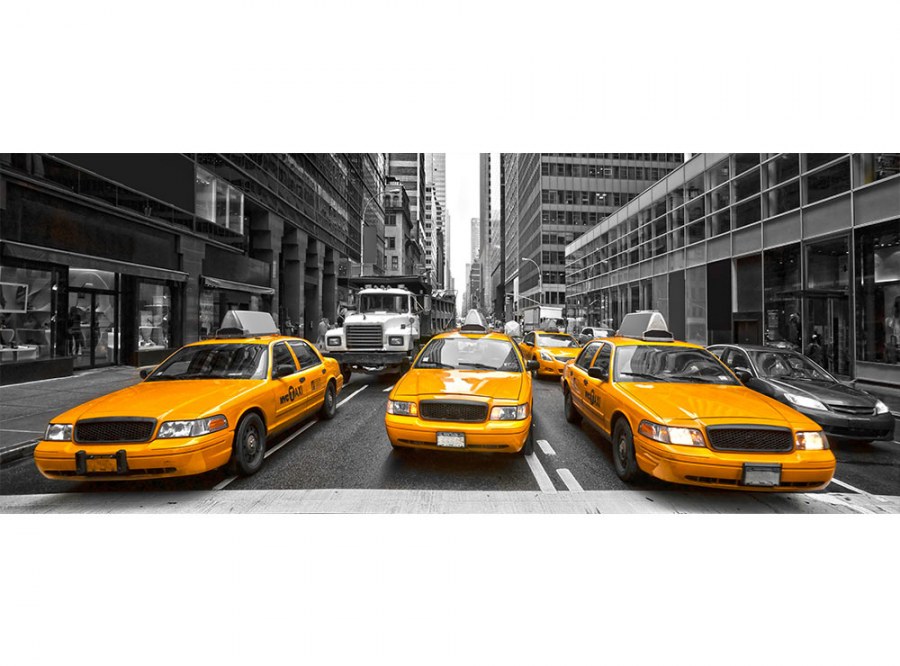 Panoramska flis foto tapeta Taxi u gradu MP20008 | 375 x 150 cm - Foto tapete