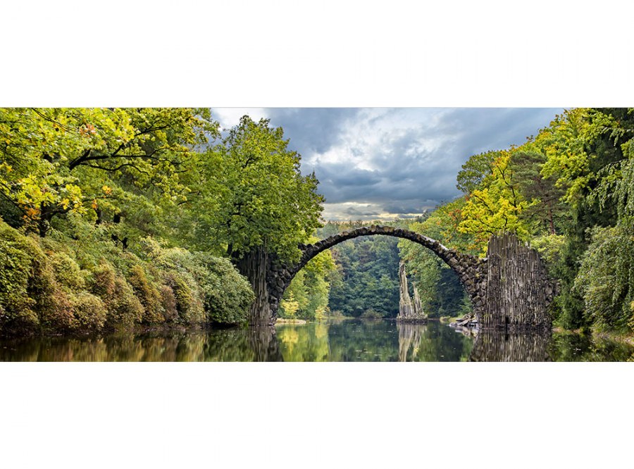 Panoramska flis foto tapeta Pejzaž s lučnim mostom MP20060 | 375 x 150 cm - Foto tapete