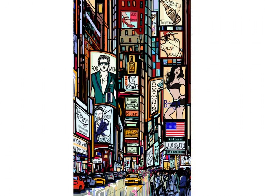 Flis foto tapeta Trg Times Square MS20013 | 150x250 cm - Od flisa