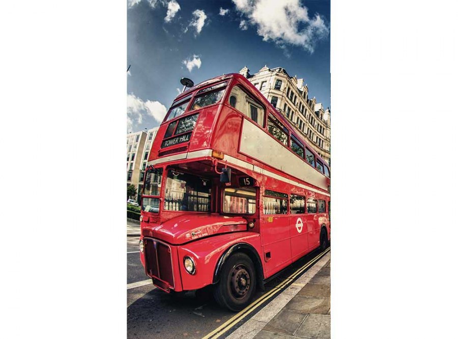 Flis foto tapeta Londonski autobus MS20017 | 150x250 cm - Od flisa