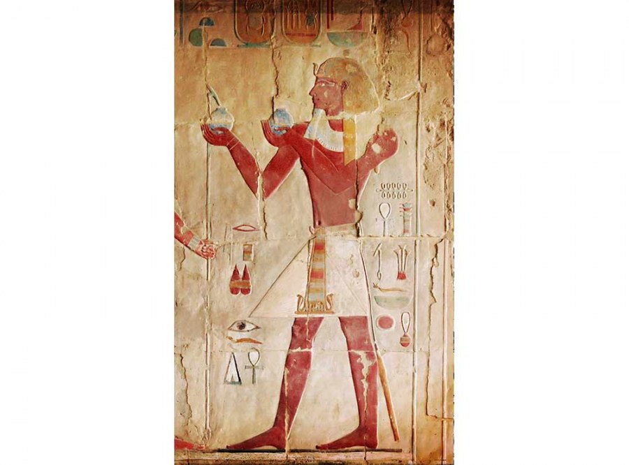 Flis foto tapeta Egipatska malba MS20052 | 150x250 cm - Od flisa