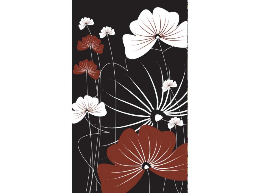 Flis foto tapeta Cvijeće na crnoj pozadini MS20156 | 150x250 cm - Od flisa