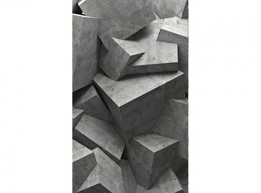Flis foto tapeta 3D betonski kvadrati MS20176 | 150x250 cm - Od flisa