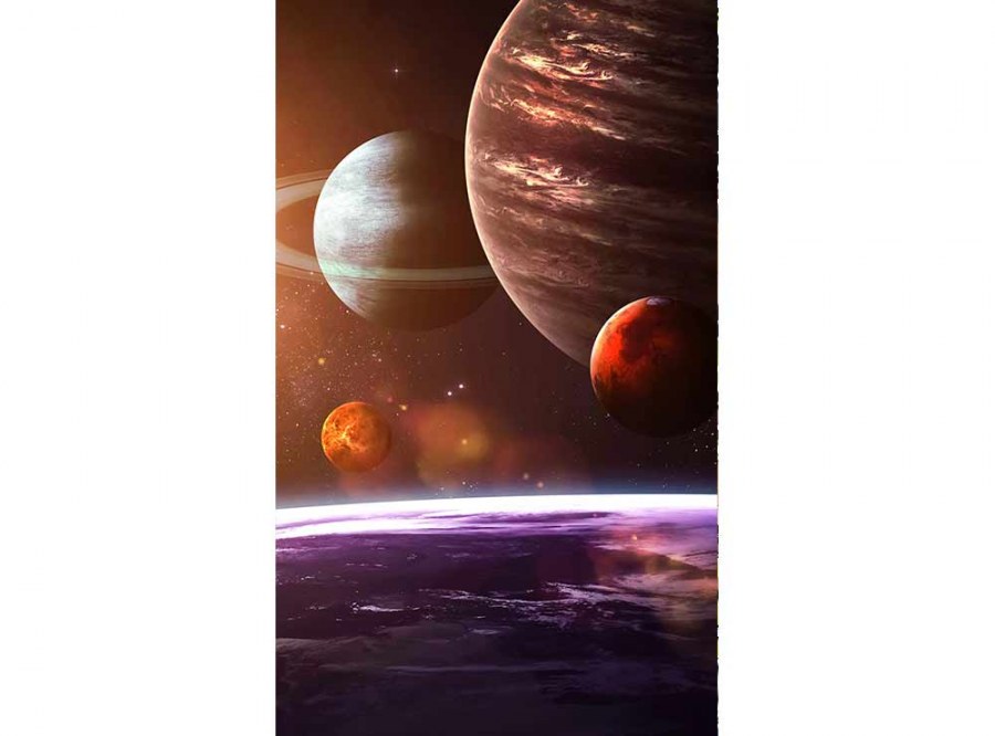 Flis foto tapeta Sunčev sustav MS20188 | 150x250 cm - Od flisa