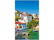 Flis foto tapeta Grčka obala MS20197 | 150x250 cm Od flisa