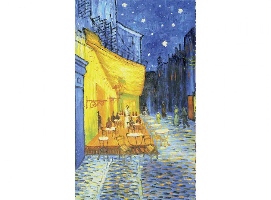 Flis foto tapeta Terasa kafića od Vincenta van Gogha MS20251 | 150x250 cm - Od flisa