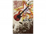 Flis foto tapeta Crvena gitara MS20324 | 150x250 cm Od flisa