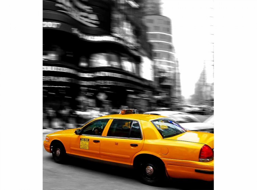 Flis foto tapeta Žuti taxi MS30007 | 225x250 cm - Od flisa