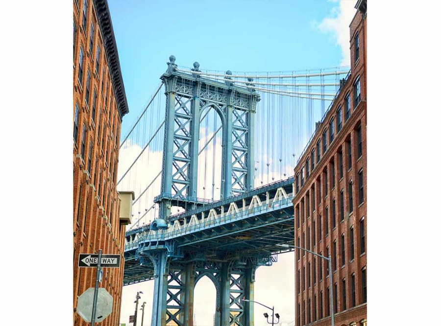 Flis foto tapeta Most na Manhattanu MS30012 | 225x250 cm - Od flisa
