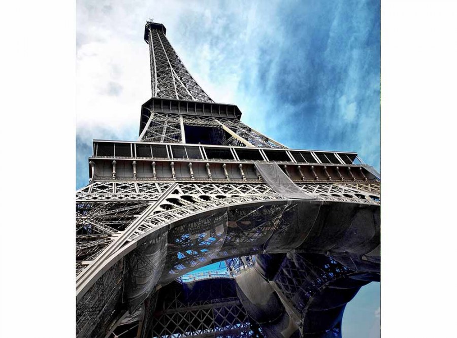 Flis foto tapeta Eiffelov toranj MS30026 | 225x250 cm - Od flisa