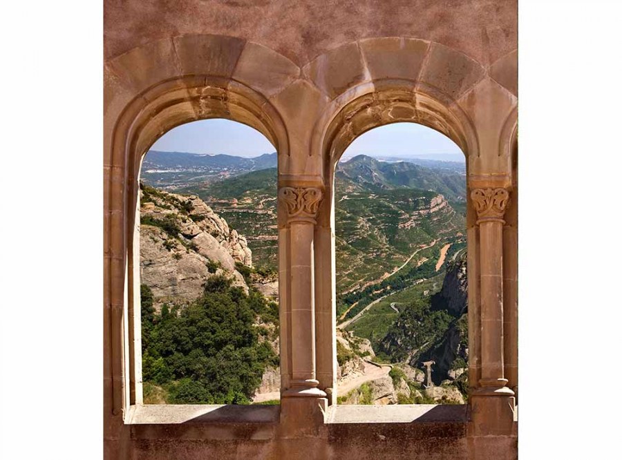 Flis foto tapeta Urezani prozor MS30049 | 225x250 cm - Od flisa