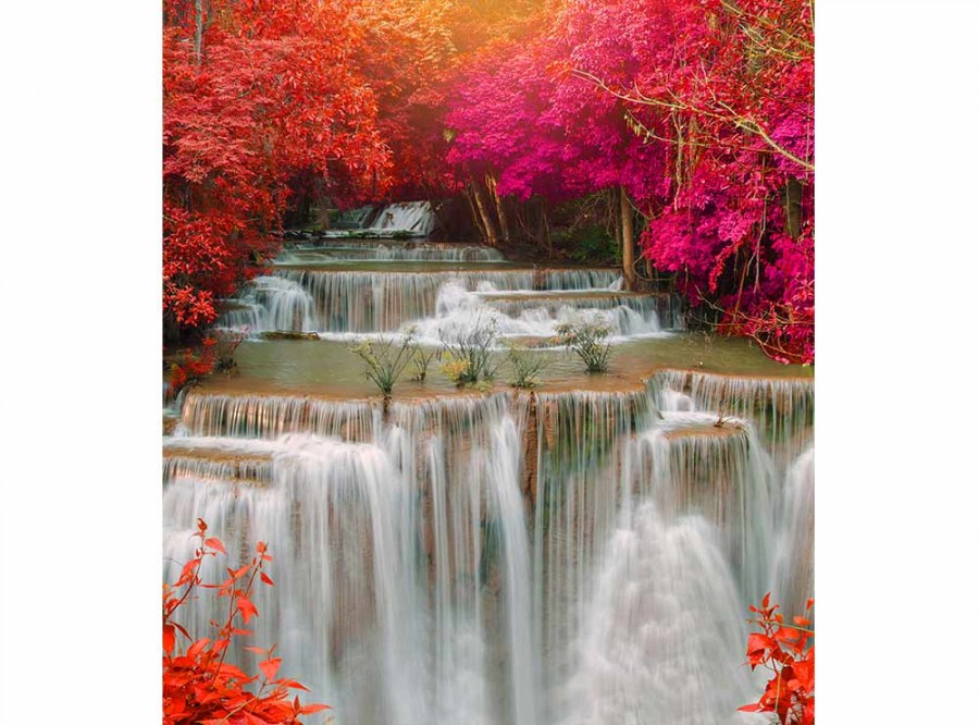 Flis foto tapeta Slap u kišnoj prašumi MS30072 | 225x250 cm - Od flisa