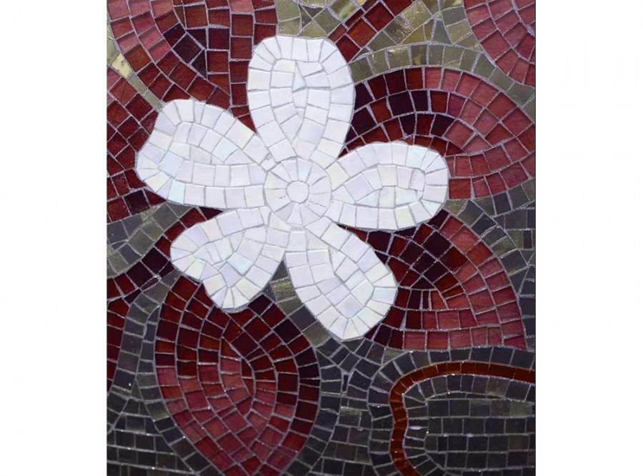 Flis foto tapeta Crveni mozaik MS30114 | 225x250 cm - Od flisa