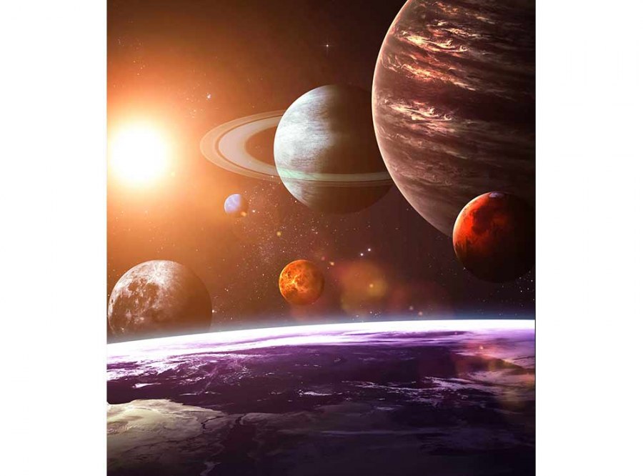Flis foto tapeta Sunčev sustav MS30188 | 225x250 cm - Od flisa