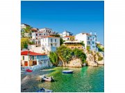 Flis foto tapeta Grčka obala MS30197 | 225x250 cm Od flisa