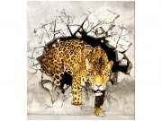 Flis foto tapeta Pantera na lovu MS30233 | 225x250 cm Od flisa