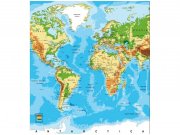 Flis foto tapeta Karta svijeta MS30261 | 225x250 cm Od flisa