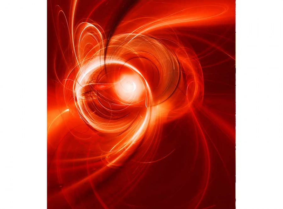 Flis foto tapeta Crvena apstrakcija MS30287 | 225x250 cm - Od flisa