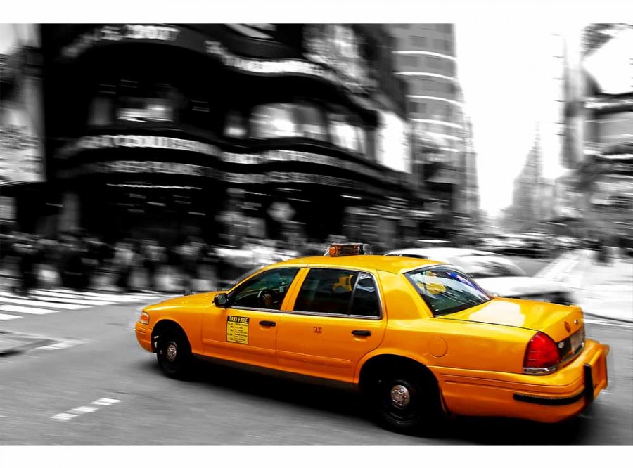 Flis foto tapeta Žuti taxi MS50007 | 375x250 cm - Od flisa