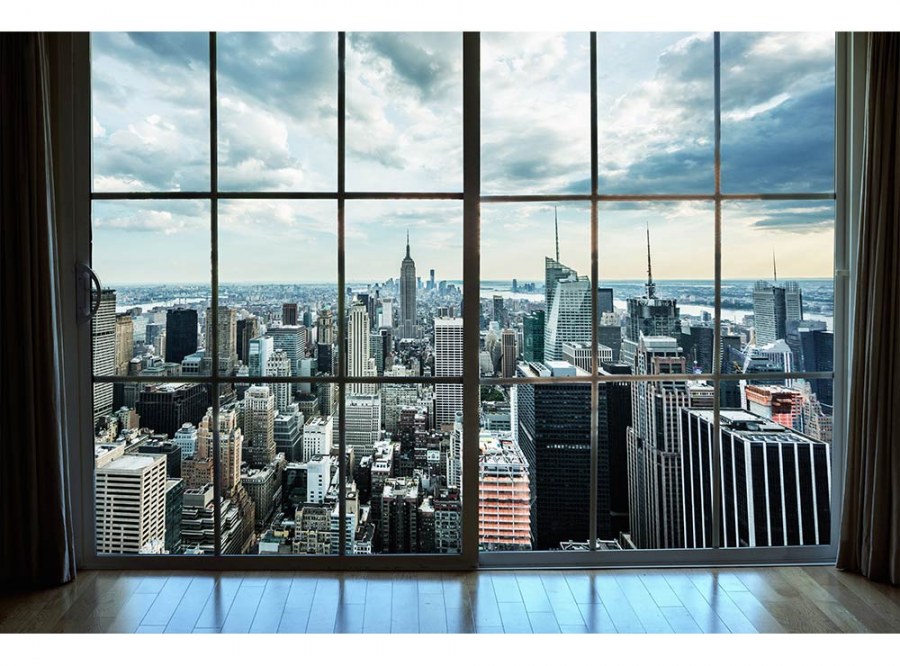 Flis foto tapeta Pogled iz prozora na Manhattan MS50009 | 375x250 cm - Od flisa