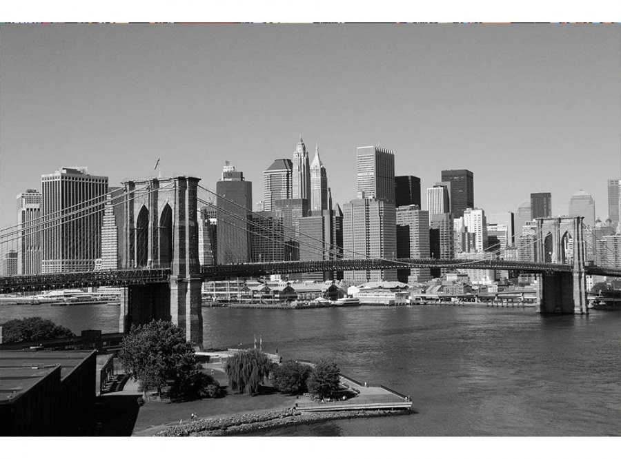 Flis foto tapeta Manhattan u sivoj boji MS50010 | 375x250 cm - Od flisa