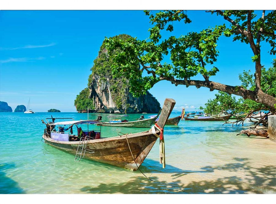 Flis foto tapeta Tajlandski brod MS50198 | 375x250 cm - Od flisa