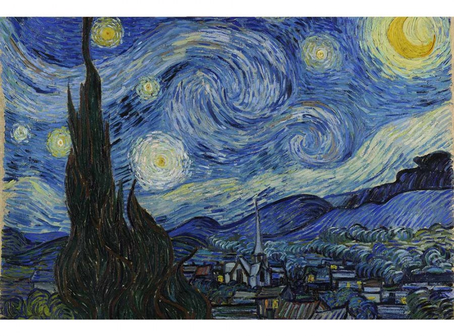 Flis foto tapeta Zvjezdana noć Od Vincenta Van Gogha MS50250 | 375x250 cm - Od flisa