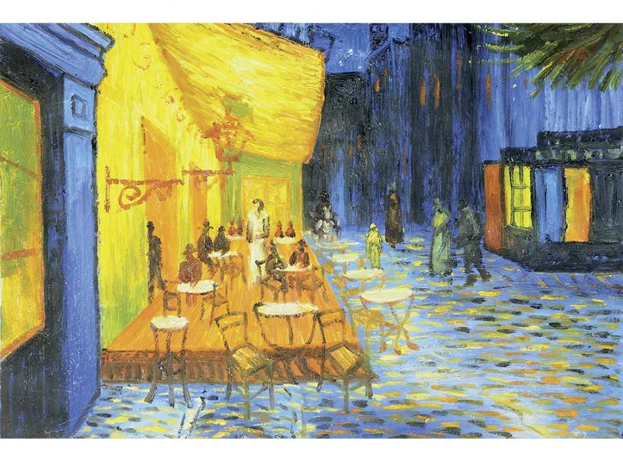 Flis foto tapeta Terasa kafića Od Vincenta Van Gogha MS50251 | 375x250 cm - Od flisa