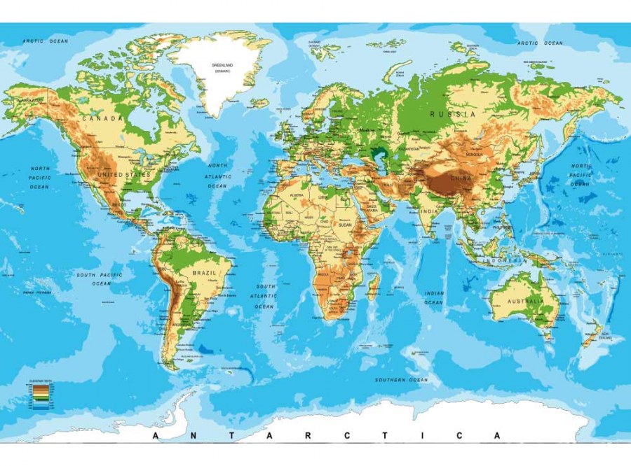 Flis foto tapeta Karta svijeta MS50261 | 375x250 cm - Od flisa