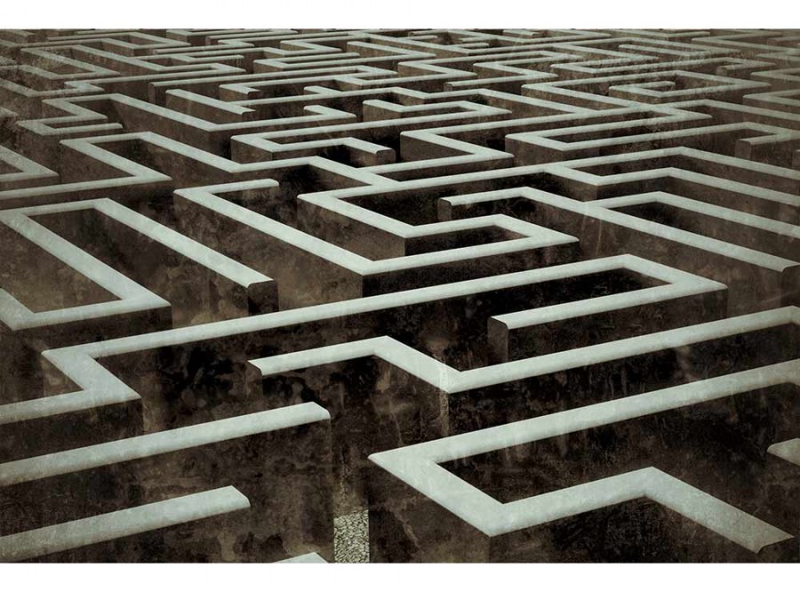 Flis foto tapeta 3D labyrint MS50279 | 375x250 cm - Od flisa