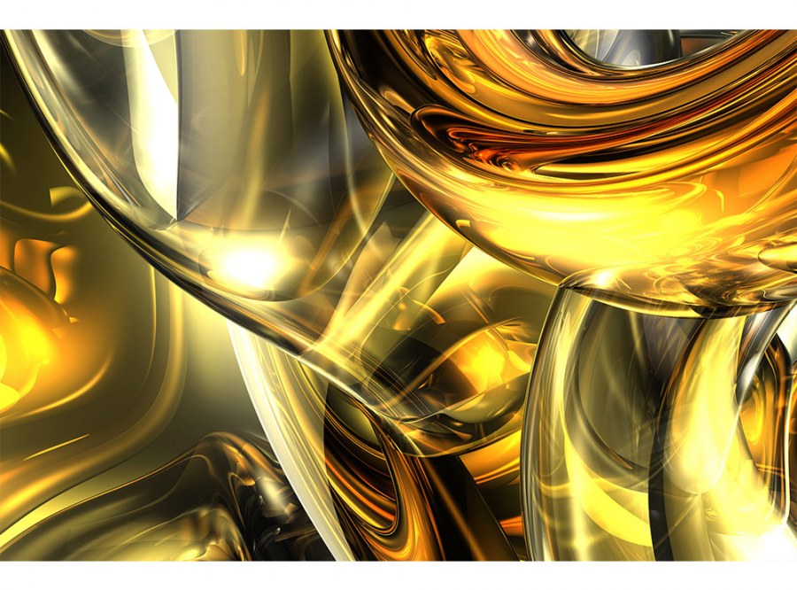 Flis foto tapeta Zlatna apstrakcija MS50291 | 375x250 cm - Od flisa