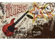 Flis foto tapeta Crvena gitara MS50324 | 375x250 cm Od flisa