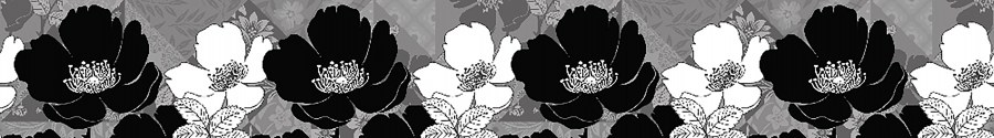 Samoljepljiva bordura Crnobijelo cvijeće WB8239 - Samoljepljive bordure