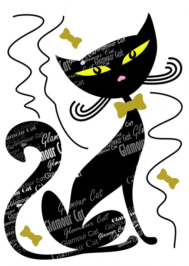 Samoljepljiva dekoracija Crna mačka SM-3439, dimenzije 42,5 x 65 cm - Naljepnice zidne