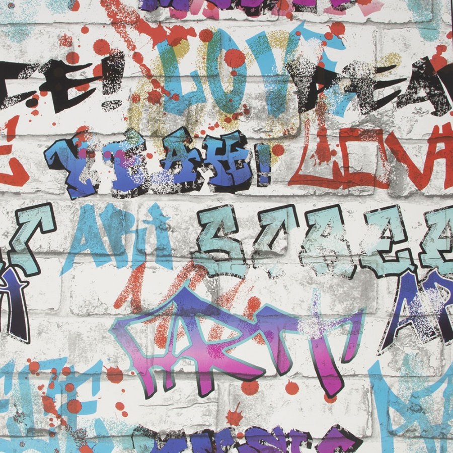 Dječja papirnata tapeta Kids@Home Graffiti, 101686, 0,52 x 10 m | Ljepilo besplatno - Djeca