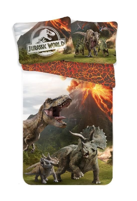 JERRY TKANINE Posteljina Jurassic World Cotton, 140/200, 70/90 cm - Posteljina sa licencijom